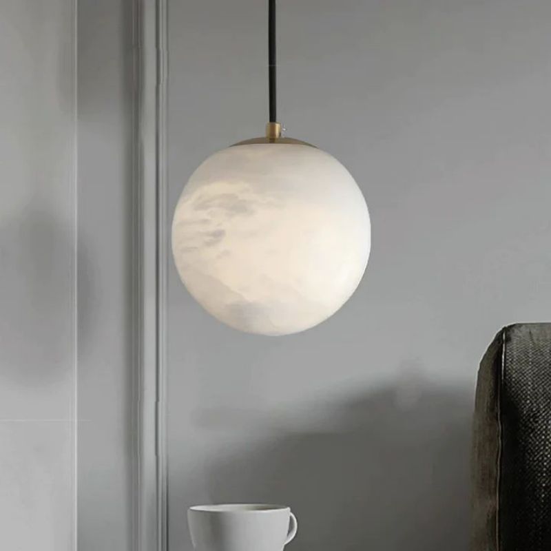 Alabaster Ball Pendant Light - detail 4
