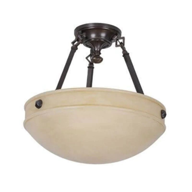 Alabaster Bowl Pendant front view