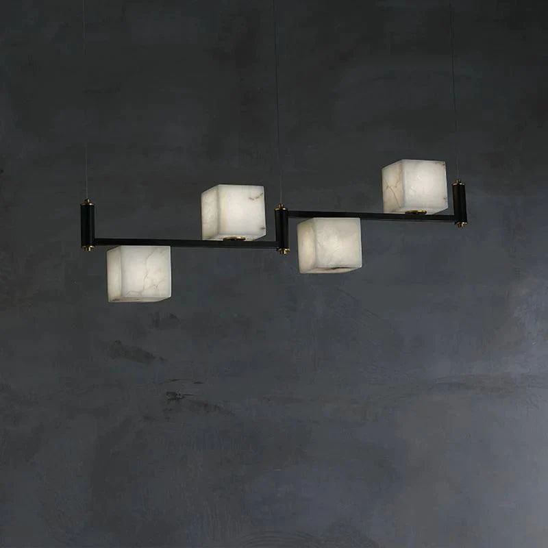 Alabaster Cubic Dining Table Pendant detail view