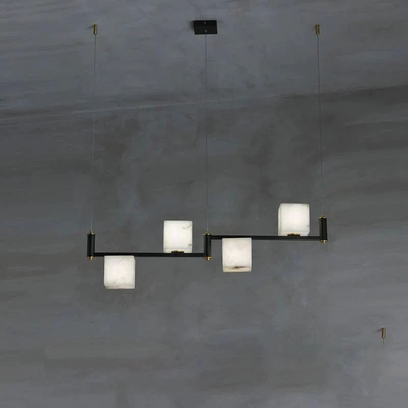 Alabaster Cubic Dining Table Pendant angled view