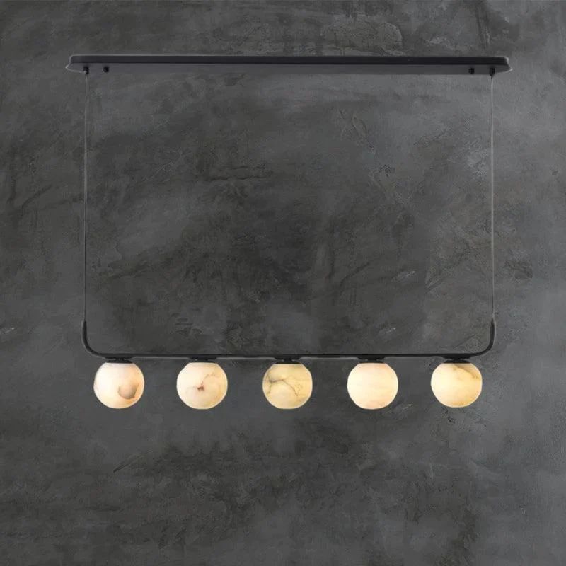 Alabaster Global Linear Pendant front view