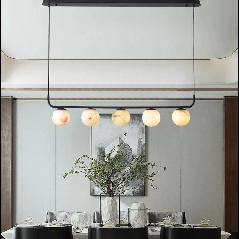 Alabaster Global Linear Pendant angled view