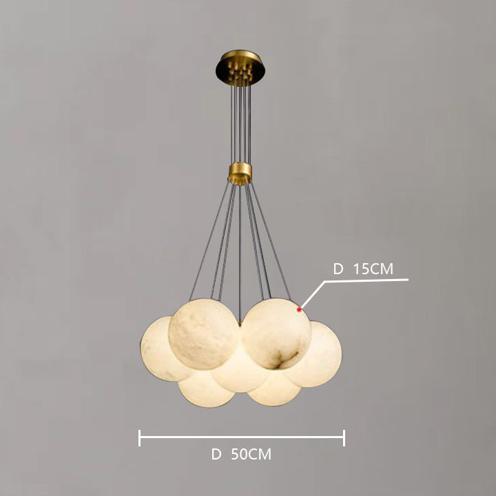 Alabaster Globe Art Pendant Light detail view