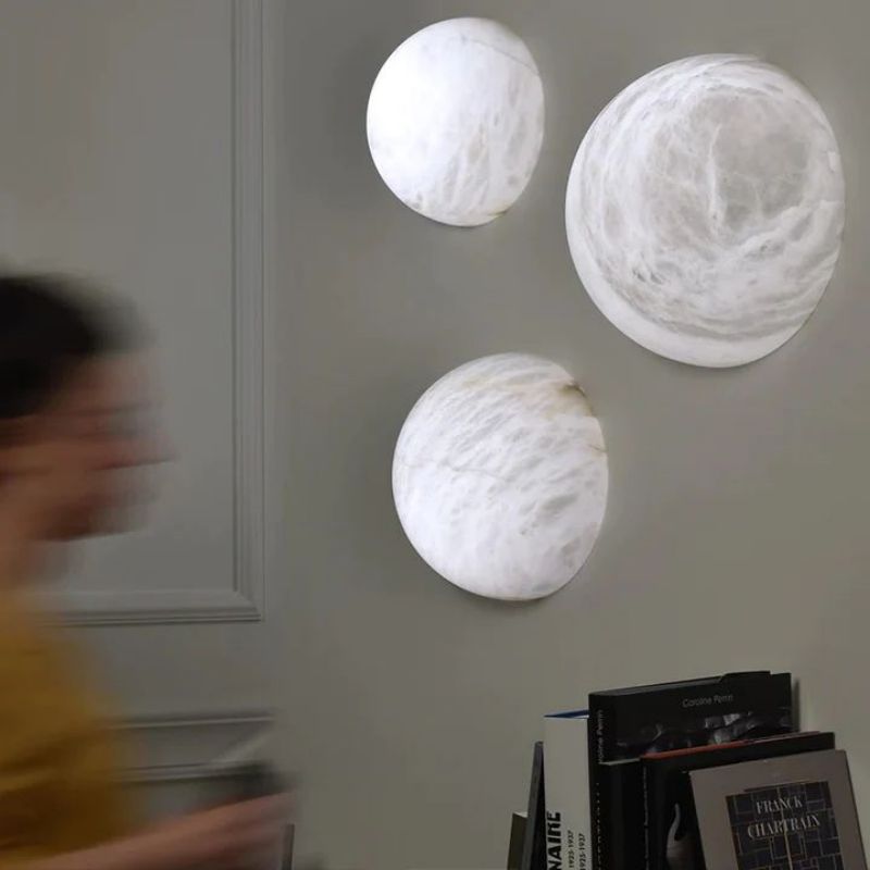 Alabaster Hemisphere Wall Sconce detail view