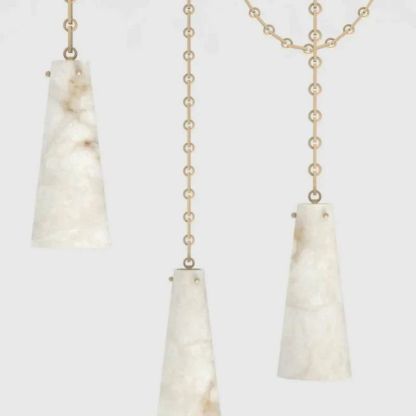 Alabaster Modern 3-Light Marble Chandelier
