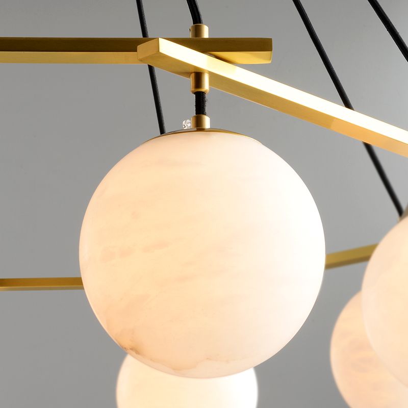 Alabaster Modern Round Ball Chandelier - detail 4