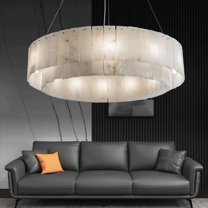 Alabaster Modern Round Chandelier detail view
