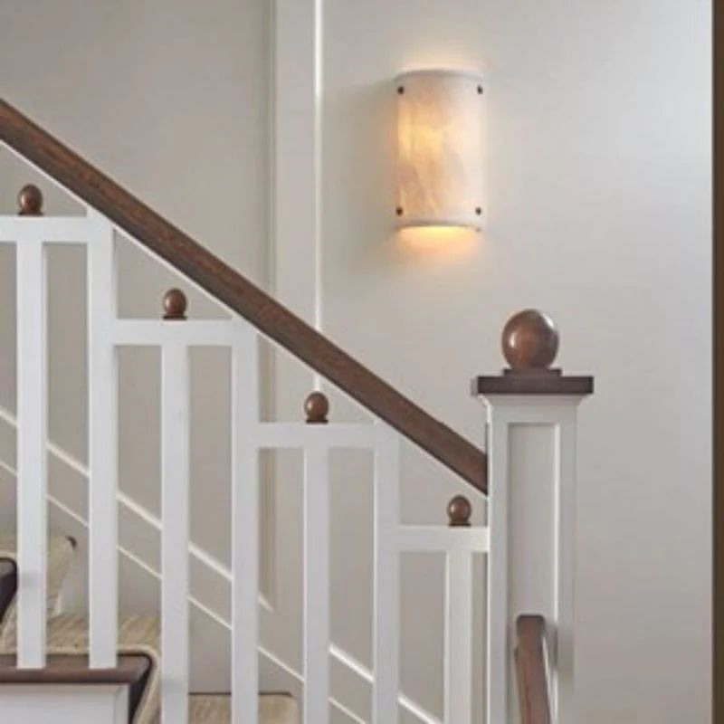 Alabaster Semi-Cylindrical Wall Sconce front view