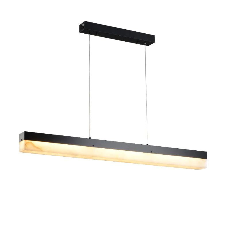 Alabaster Simple Linear Kitchen Island Chandelier detail view