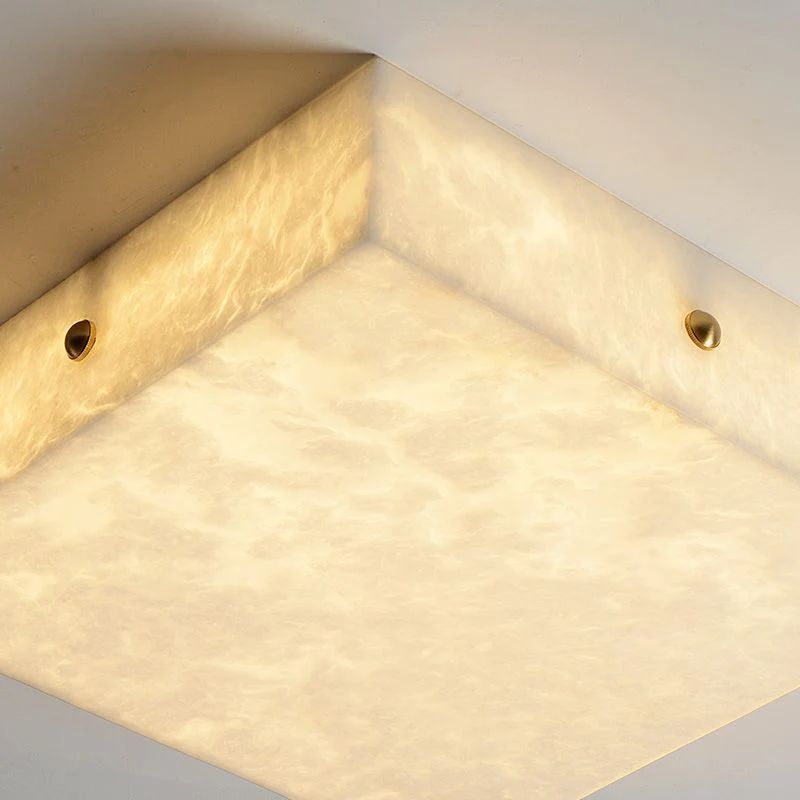 Alabaster Square Flushmount detail view