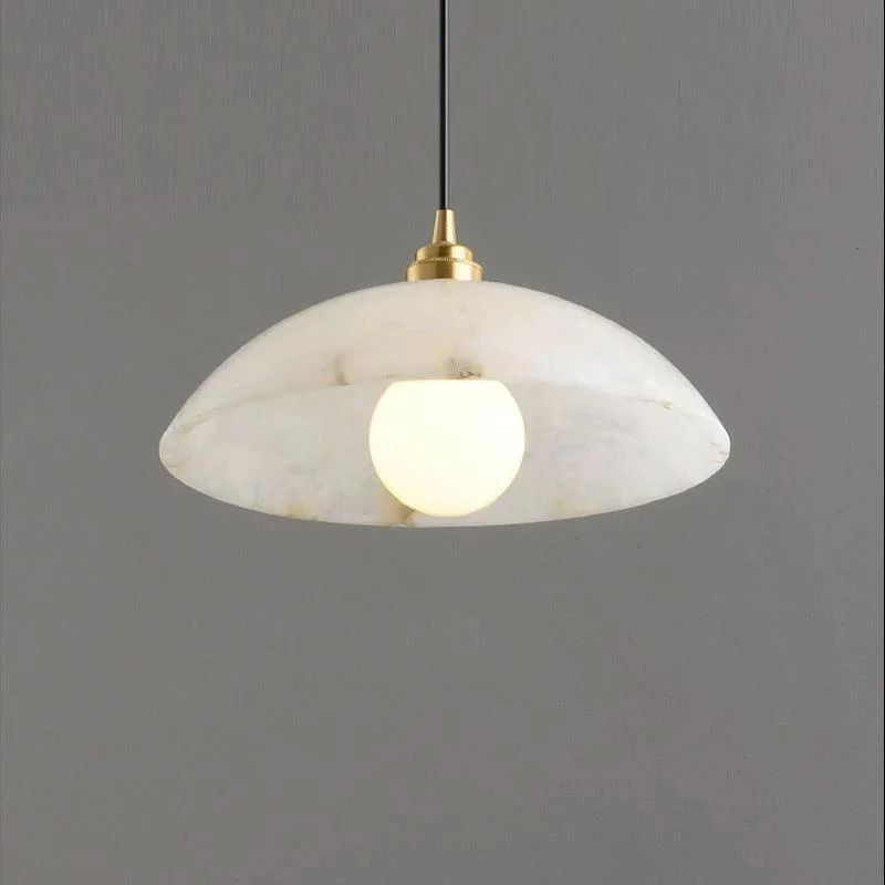 Alabaster Umbrella Pendant front view