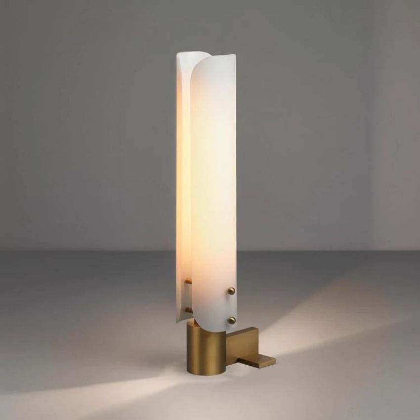 Alen White Glass Shade Table Lamp detail view