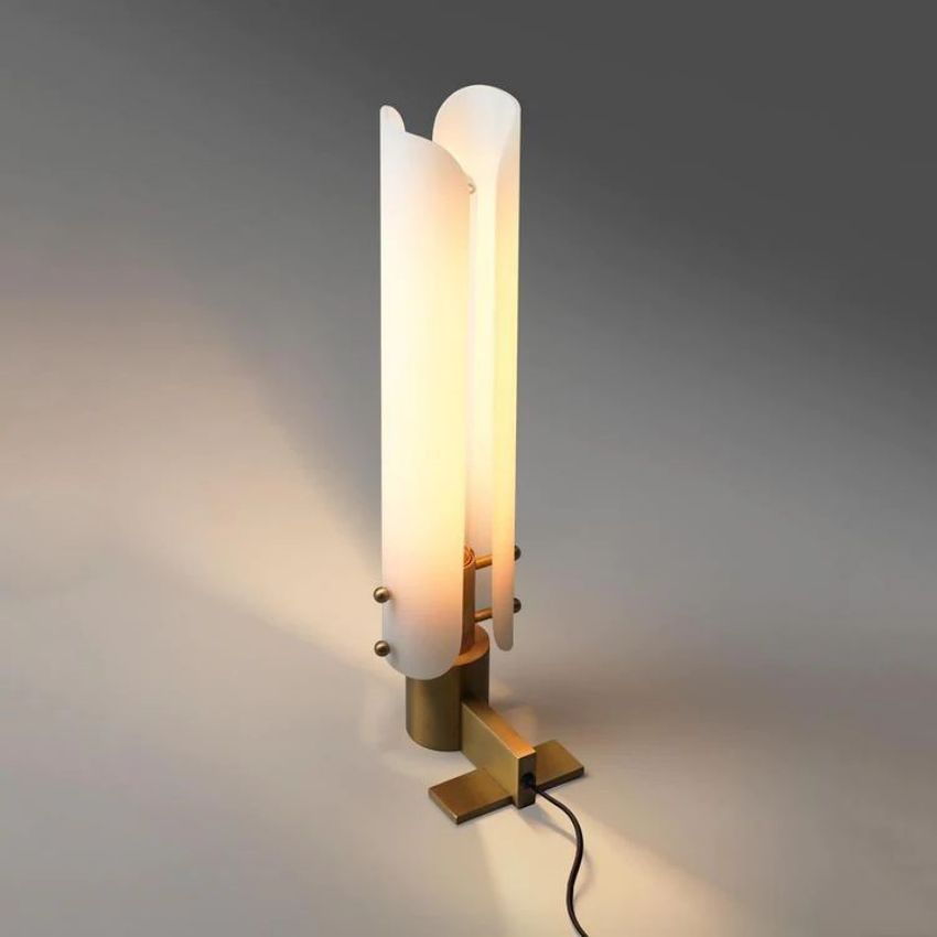 Alen White Glass Shade Table Lamp detail view