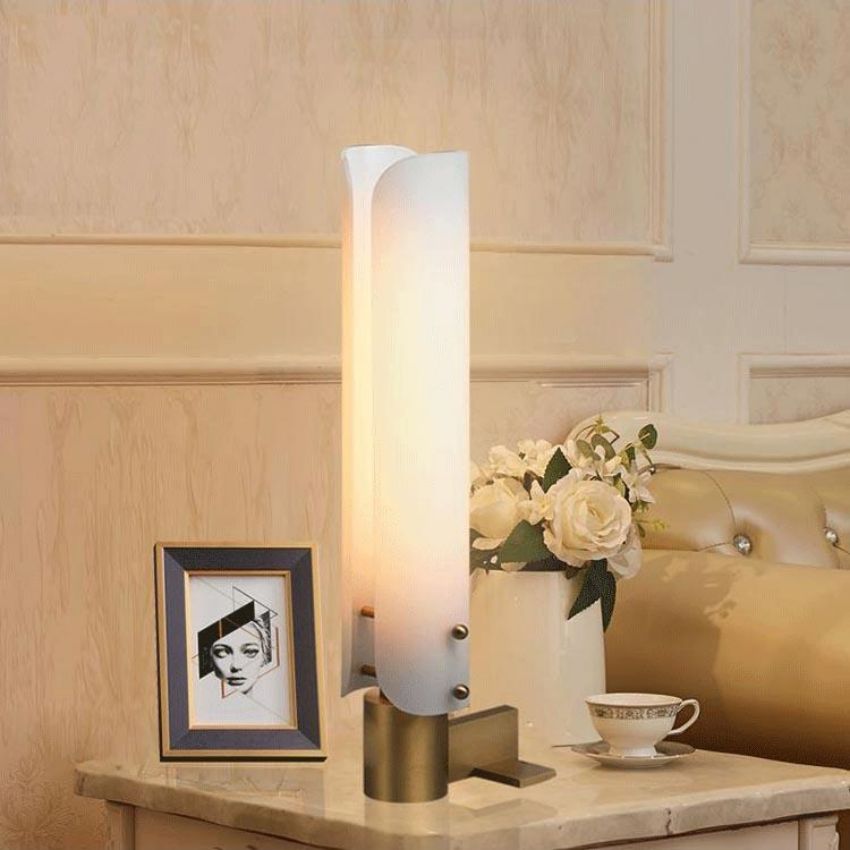 Alen White Glass Shade Table Lamp main view