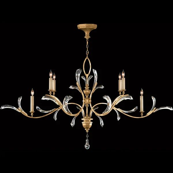 Alice Candle Oblong Chandelier 74" in crystal