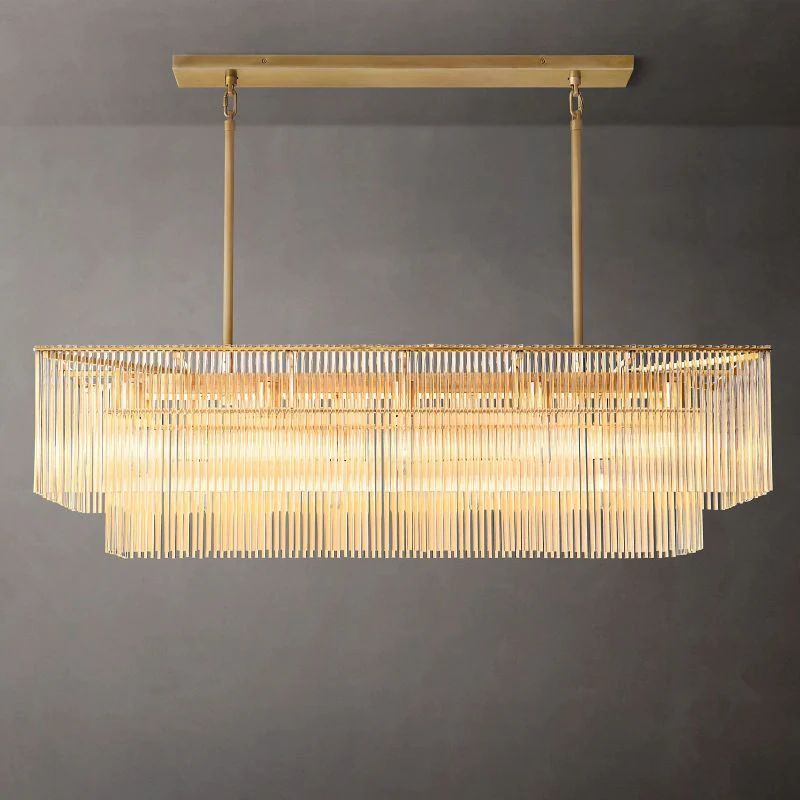 Amaro Rectangular Chandelier 54 inch angled view