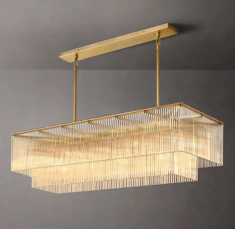 Amadeo Rectangular Glass Chandelier 54″ - detail 2