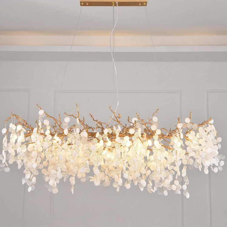 American Creative Brass Branch Chandelier brass finish angled view