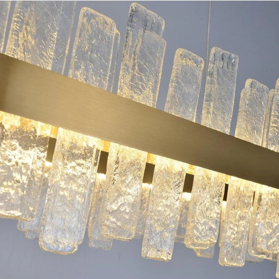 Andrea Rectangular Crystal Chandelier detail view