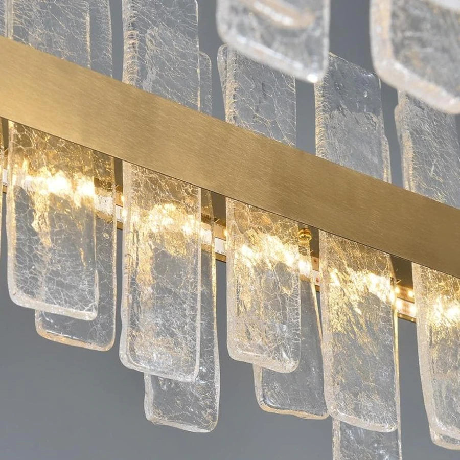 Andrea Rectangular Crystal Chandelier detail view