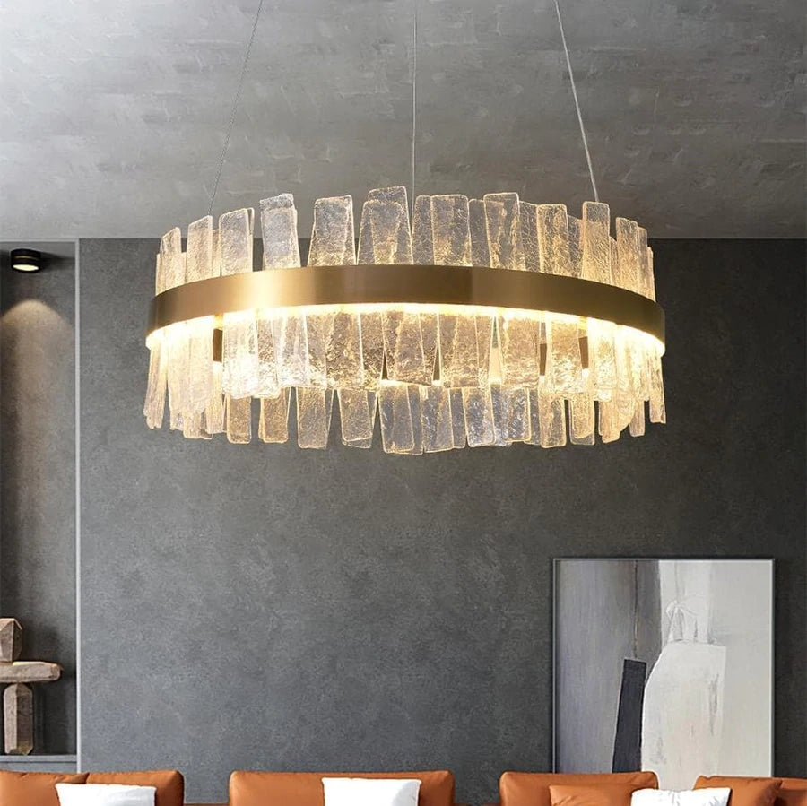 Andrea Round Crystal Chandelier detail view