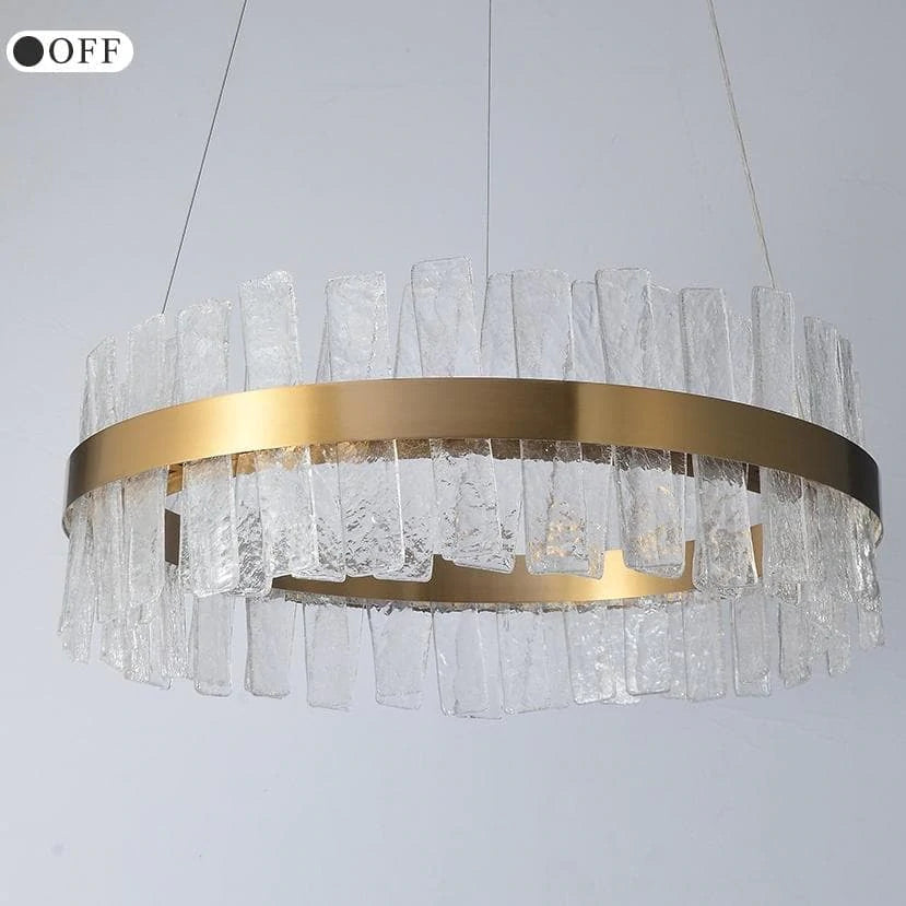 Andrea Round Crystal Chandelier angled view