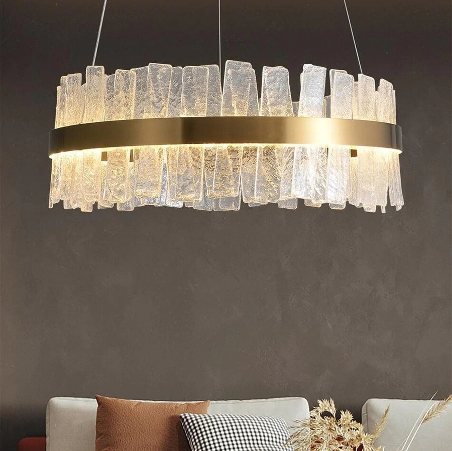 Andrea Round Crystal Chandelier detail view
