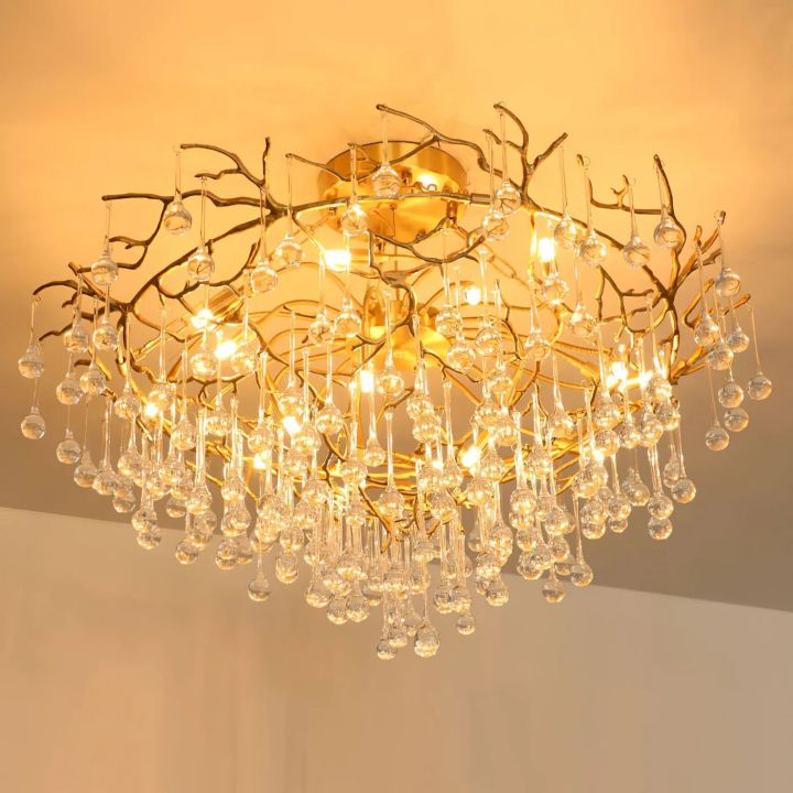 Anita Brass Crystal Branch Chandelier - detail 5