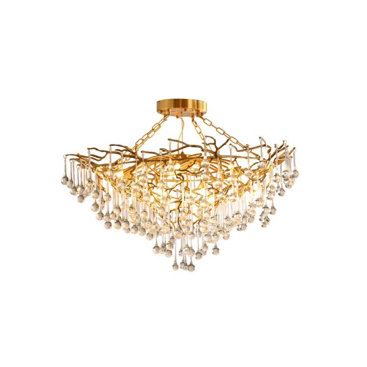 Anita Brass Crystal Branch Chandelier - detail 3