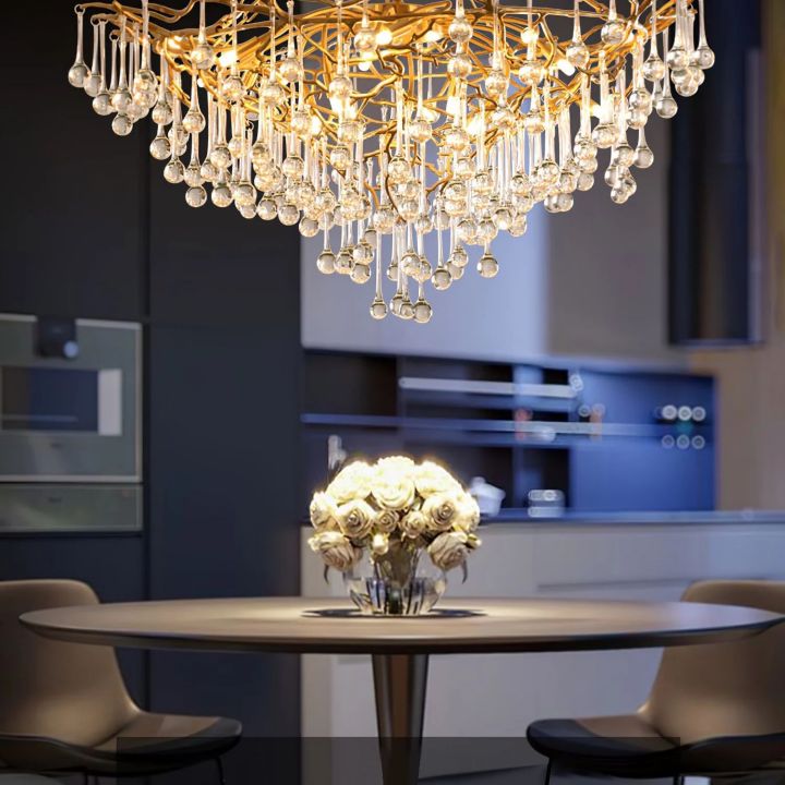 Anita Brass Crystal Branch Chandelier - detail 7