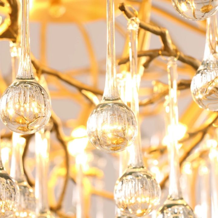 Anita Brass Crystal Branch Chandelier - detail 9