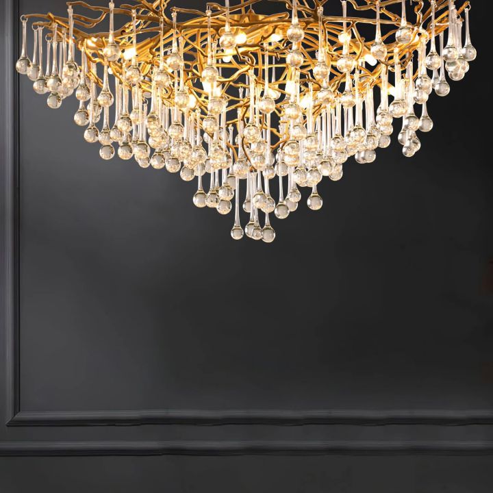 Anita Brass Crystal Branch Chandelier - detail 8