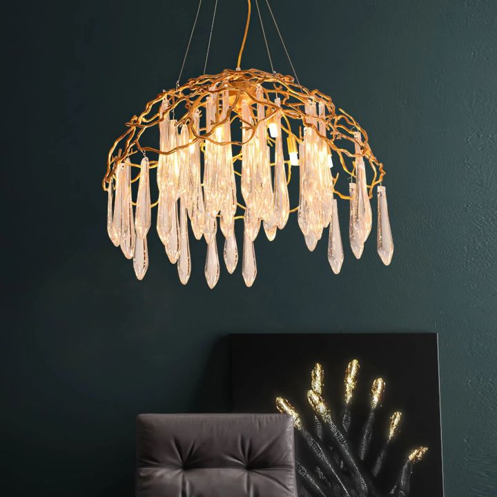 Aqua Dome Glass Branch Chandelier - detail 4