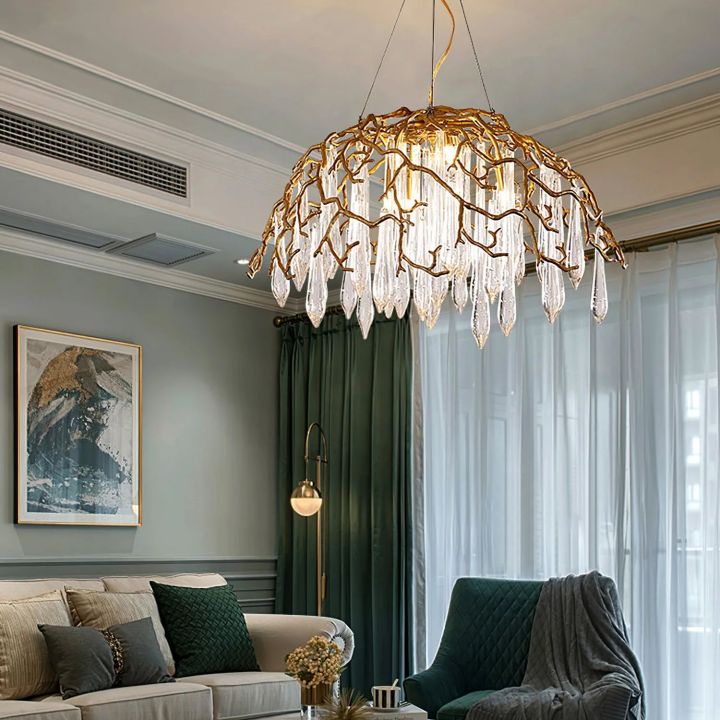 Aqua Dome Glass Branch Chandelier - detail 3