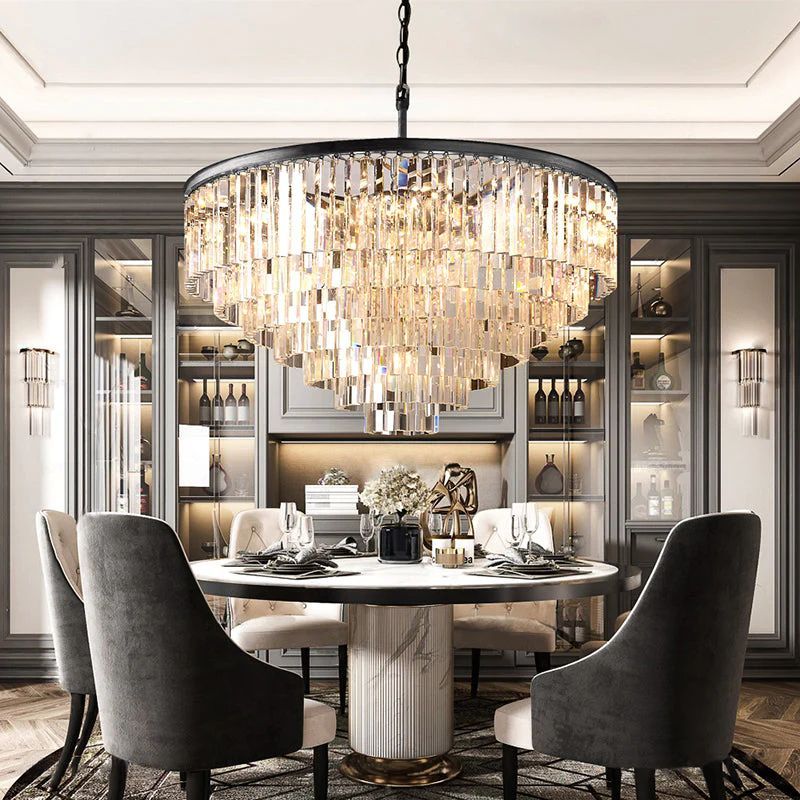 1920S Odeon Round Chandelier 44 inch detail view