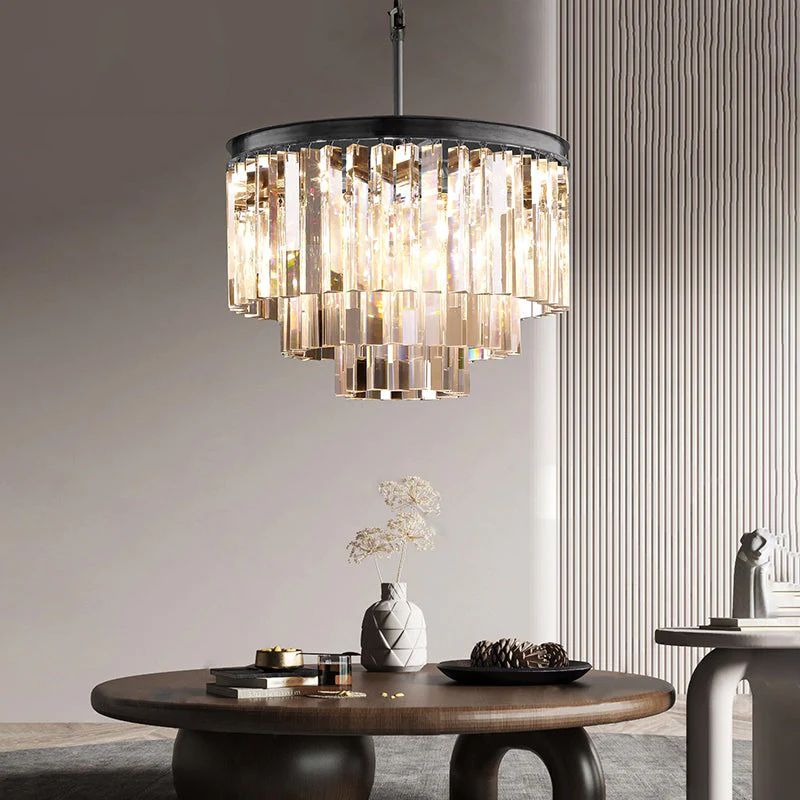 1920S Odeon Round Chandelier 20 inch detail view
