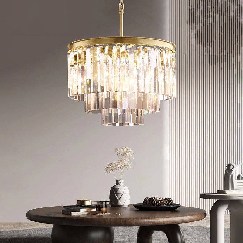 1920S Odeon Round Chandelier 20 inch detail view