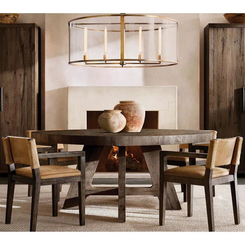 Bianca Glass Lantern Modern Round Chandelier 33 inch angled view
