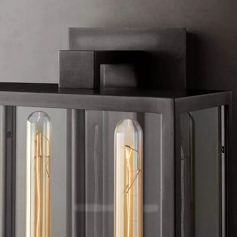 Bianca Outdoor Square Lantern Wall Sconce 21 inch detail view
