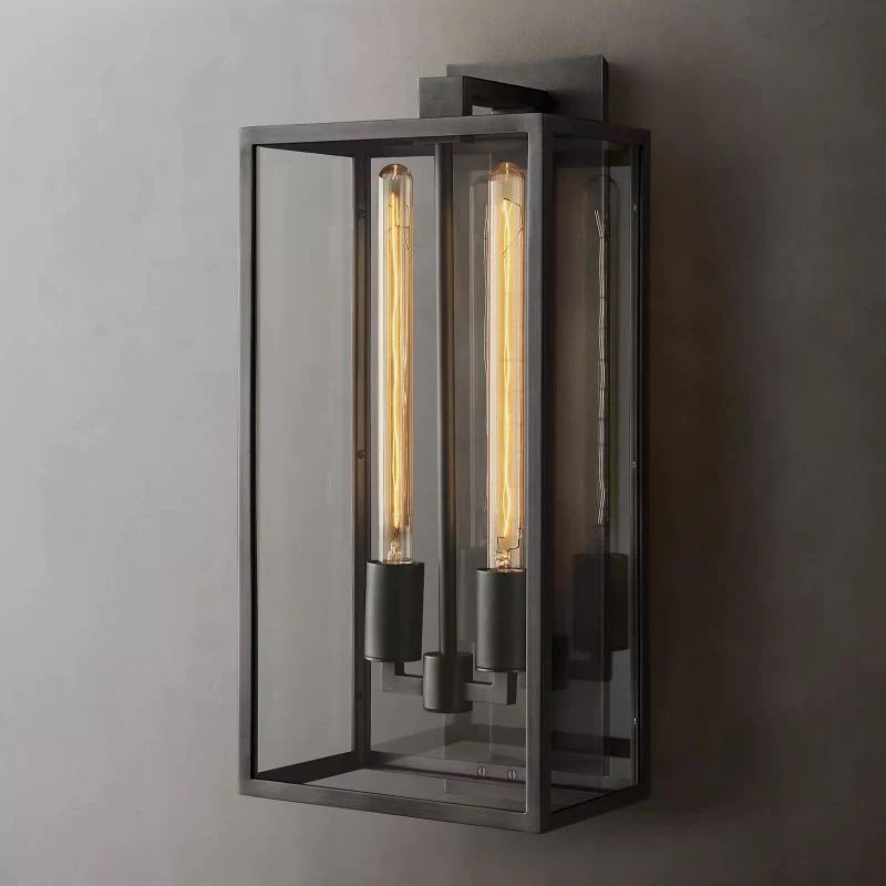 Bianca Outdoor Square Lantern Wall Sconce 21 inch front view