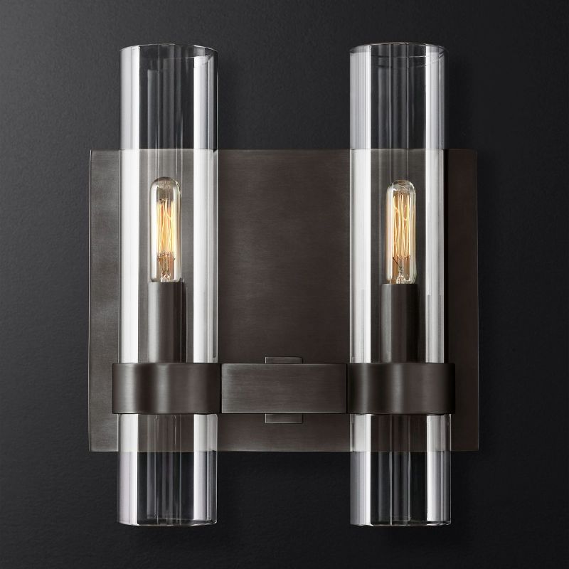 Felix Blown Glass Double Wall Sconce angled view