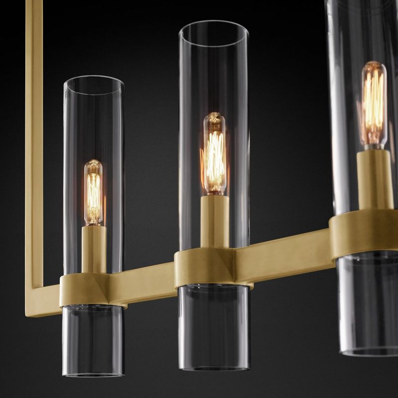 Felix Blown Glass Linear Chandelier 59 inch detail view
