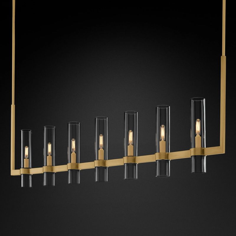 Felix Blown Glass Linear Chandelier 59 inch front view