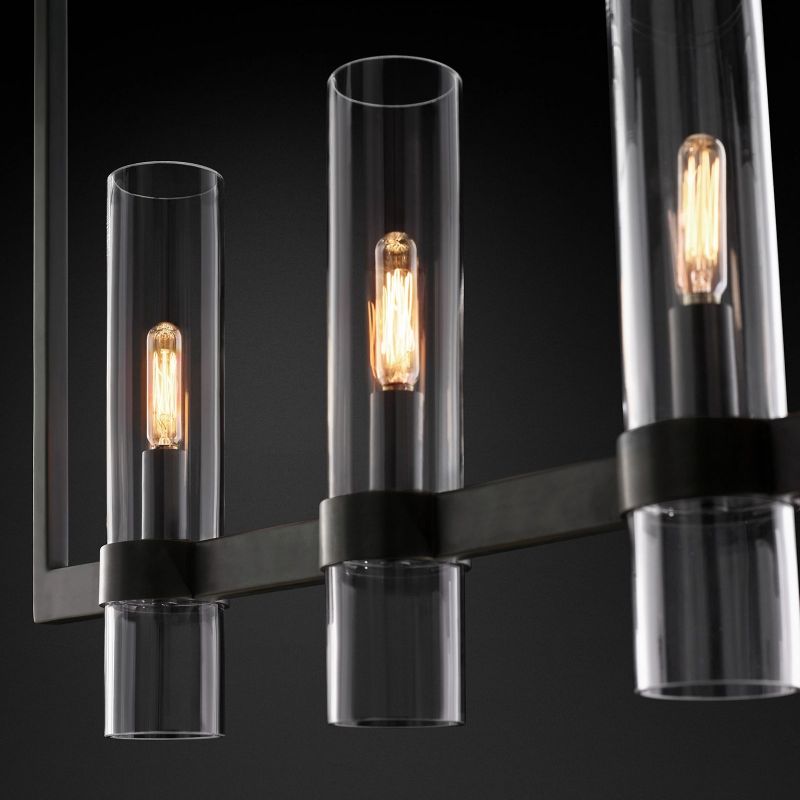Felix Blown Glass Linear Chandelier 59 inch detail view