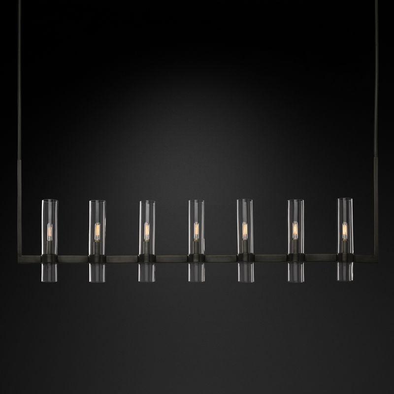 Felix Blown Glass Linear Chandelier 59 inch angled view