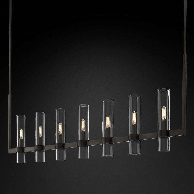 Felix Blown Glass Linear Chandelier 59 inch detail view