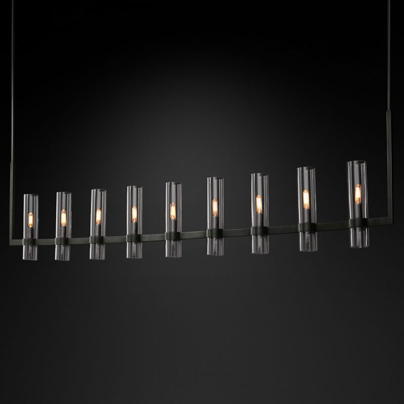 Felix Blown Glass Linear Chandelier 71 inch detail view