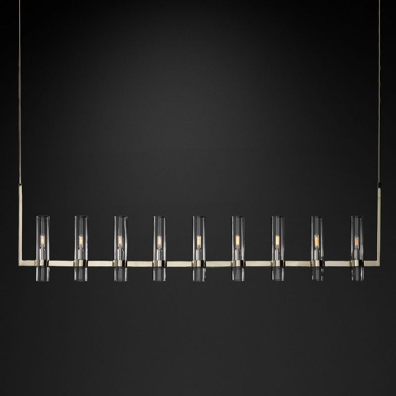 Felix Blown Glass Linear Chandelier 71 inch detail view