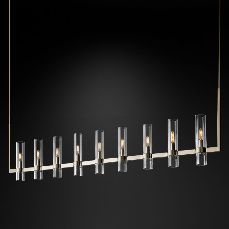 Felix Blown Glass Linear Chandelier 71 inch detail view