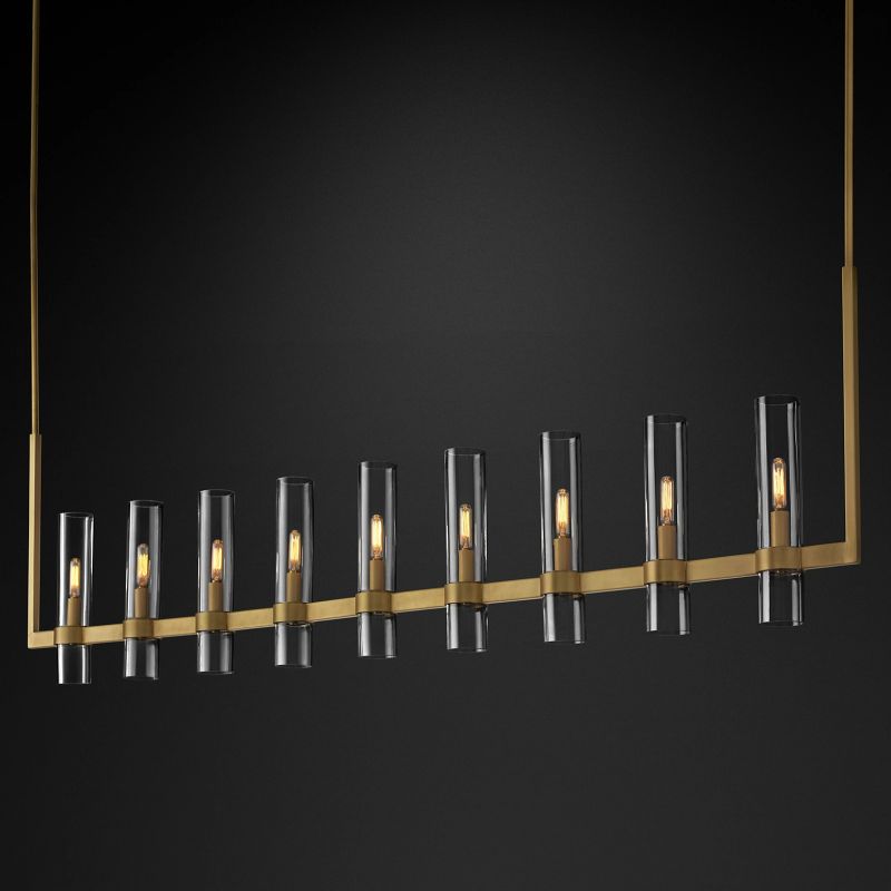 Felix Blown Glass Linear Chandelier 71 inch front view